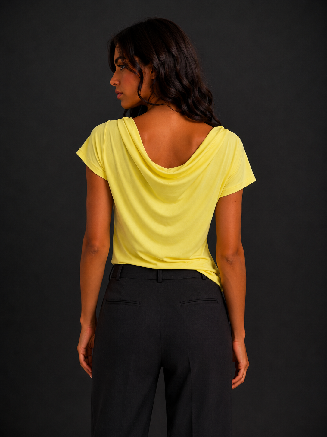 Abito Mini Donna “Lime Drape” – Vestito Drappeggiato Giallo Pastello