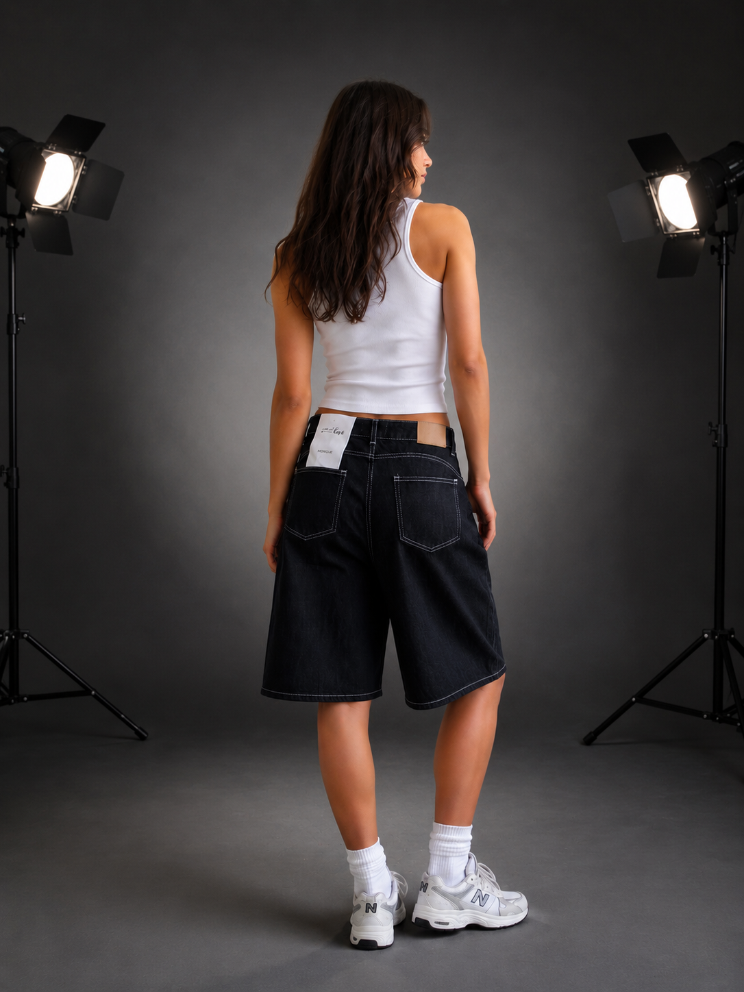 Bermuda Urban Fit Donna Denim Scuro